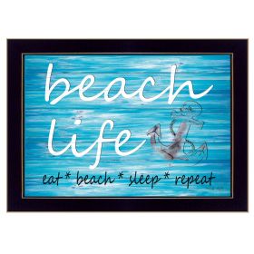 "Beach Life" By Cindy Jacobs, Printed Wall Art, Ready To Hang Framed Poster, Black Frame