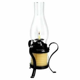 Candle By The Hour 20625B 40 Hour Coil Candle With Hurricane Lamp - Black