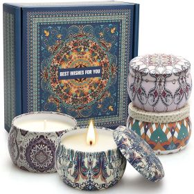 4 Pack Scented Candles, Candles for Home Scented, 120H Long Lasting Highly Scented, Soy Wax Candle, Aromatherapy Candles Gifts for Women, Christmas, T