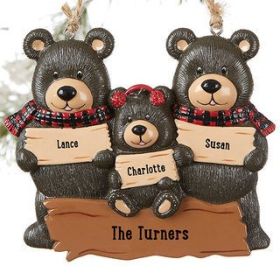 Decoration Bear Family Pendant DIY Name Christmas Tree Personalized Charm Father's Day Gift (Option: Bear Family 3)