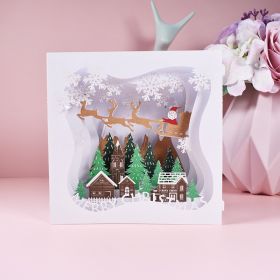 Holiday Greetings New Creative 3D Stereoscopic Greeting Cards (Option: Christmas Box)