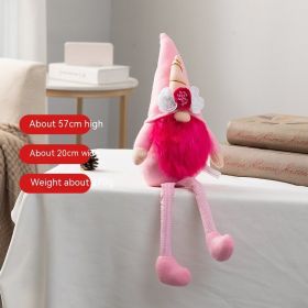 Plush Doll Rudolf Doll Window Decoration Nordic Doll Decorations Gift (Option: Pink Flower Hat)