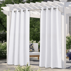 Solid Color Outdoor Waterproof And Sun Protection UV Protection High Precision Black Silk Shading Curtain (Option: White-132 √ó 183cm)