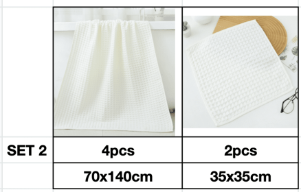 Household Bathing Water Absorbent And Quick Drying Unisex Plus Thickened Pure Cotton Bath Towel Wipe (Option: White-Set2)