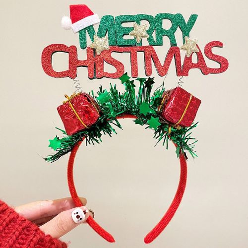 Christmas Hairband Decoration Tree Headband Bow Hair Clip
