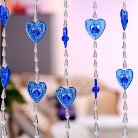 Household Plastic Crystal Acrylic Door Chain Decoration (Option: Transparent blue-100x130)