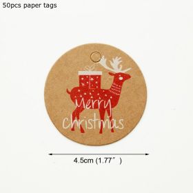 Kraft Paper Christmas Hang Tag Set Party Card (Option: 50 Elk Tags)