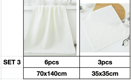 Household Bathing Water Absorbent And Quick Drying Unisex Plus Thickened Pure Cotton Bath Towel Wipe (Option: White-Set3)