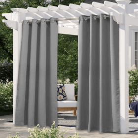 Solid Color Outdoor Waterproof And Sun Protection UV Protection High Precision Black Silk Shading Curtain (Option: Gray-132 √ó 213cm)
