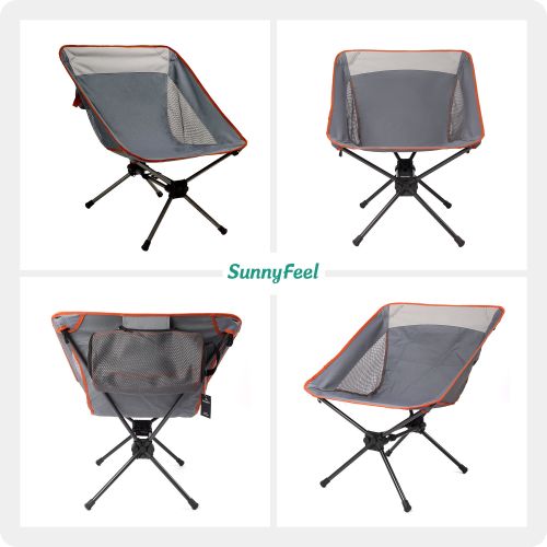 SUNNYFEEL Ultralight Folding Camping Chair, Portable Backpacking Chairs Lightweight, Small Compact Collapsible Camp Chair, Heavy Duty 300 LBS for Outd