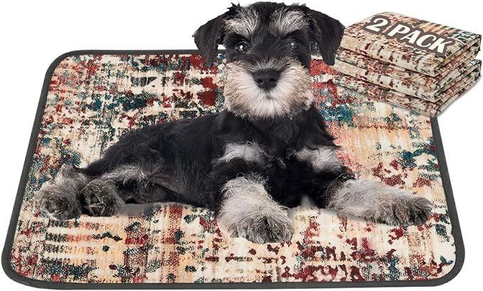 Qeils Washable Pee Pads for Dogs, 2 Pack Reusable Puppy Pads 18"x24" Super Absorbent Leakproof Dog Training Pads, Non-Slip Potty Pads for Floor, Crate Qeils Washable Pee Pads for Dogs, 2 Pack Reusable Puppy Pads 18"x24" Super Absorbent Leakproof Dog Training Pads, Non-Slip Potty Pads for Floor, Crate