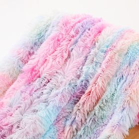 Tie Dyed Winter Double Layer Blanket (Option: Light Rainbow-127X153cm)
