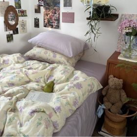 Retro French Flower Cotton Four-piece Set (Option: Classic Style Cheese-1.8m Fitted Sheet)